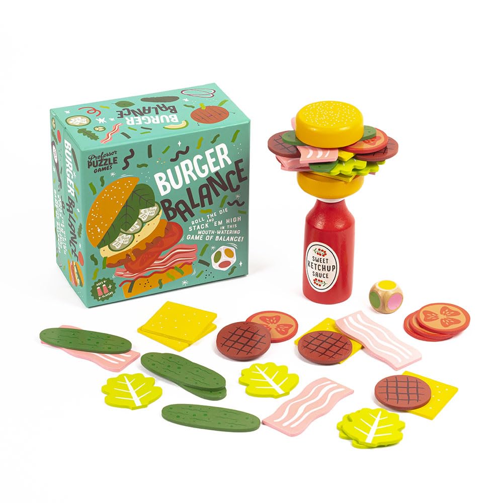 Professor PUZZLE Foodie Games - Burger Balance Stacking Game