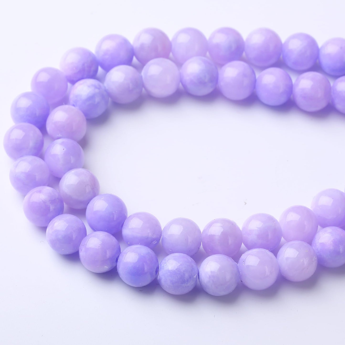 10MM Purple Persian Jade Round Loose Beads Natural Gem Beads Crystal Energy Stone Beads for Jewelry Making DIY Bracelet Necklaces