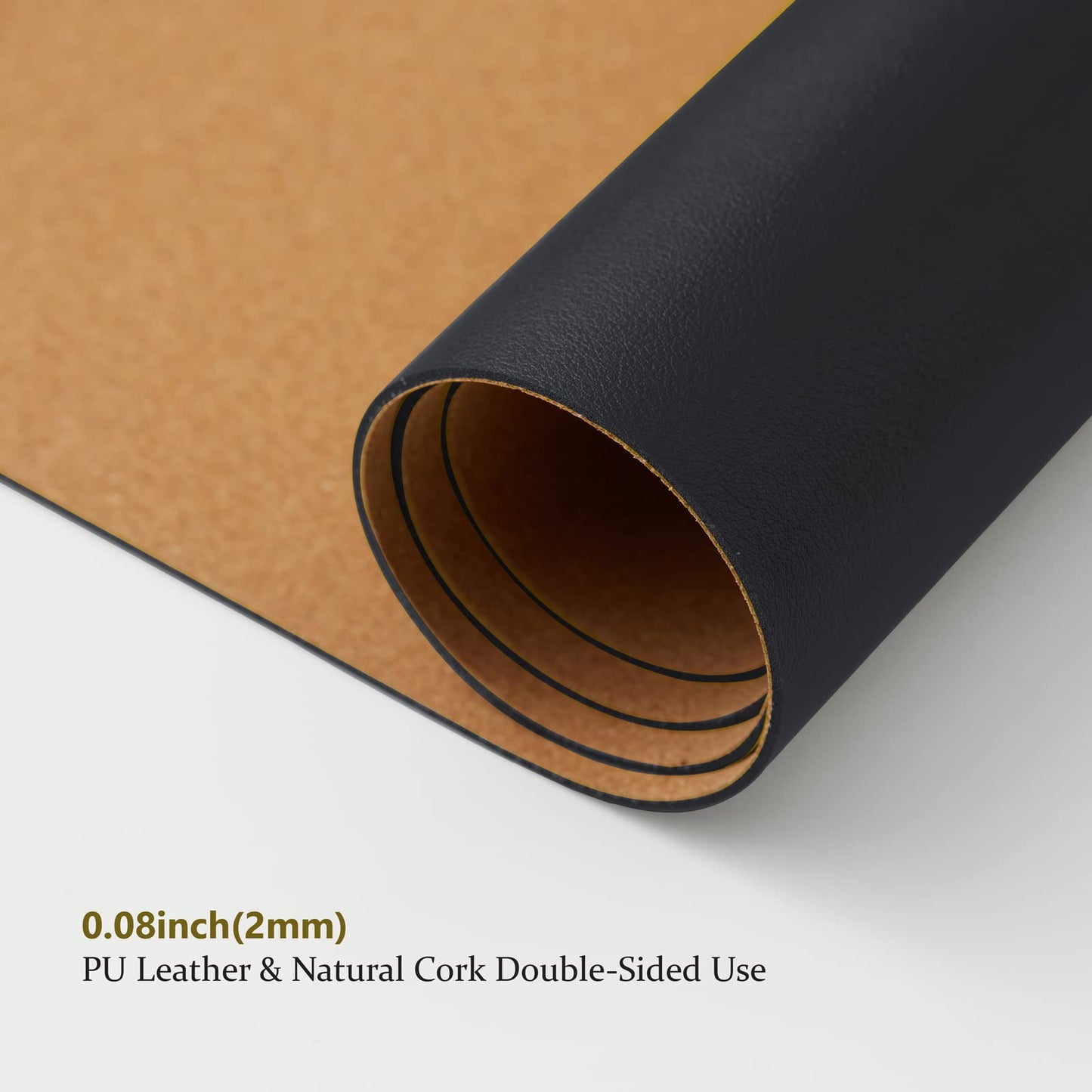 Cork Desk Mat - Dual-Sided Desk Pad for Office and Home - Desk Organization and Accessories - Ideal for Large Mouse Pad and Desk Mats on Top of Desks(Black,90cmx 43cm)