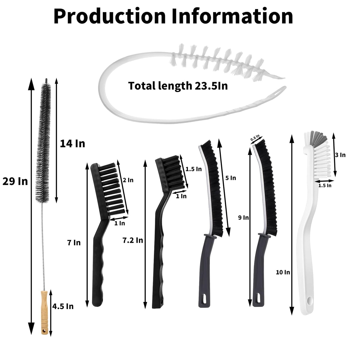 Washing Machine Cleaning Brush Set, Front Load Washer Machine Cleaner Accessories, Drum Laundry Cleaner Brush Household Cleaning Tools for Bathroom, Shower & Kitchen (6 Pcs)