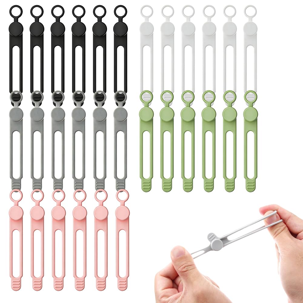 Data Cable Organizer Ties, Silicone Cable Straps Cord Organizer For Bundling Earphone, Charger Wire, Computer Cords, Reusable Cable Ties Wire Organizer In Home,Kitchen (30PCS-B)
