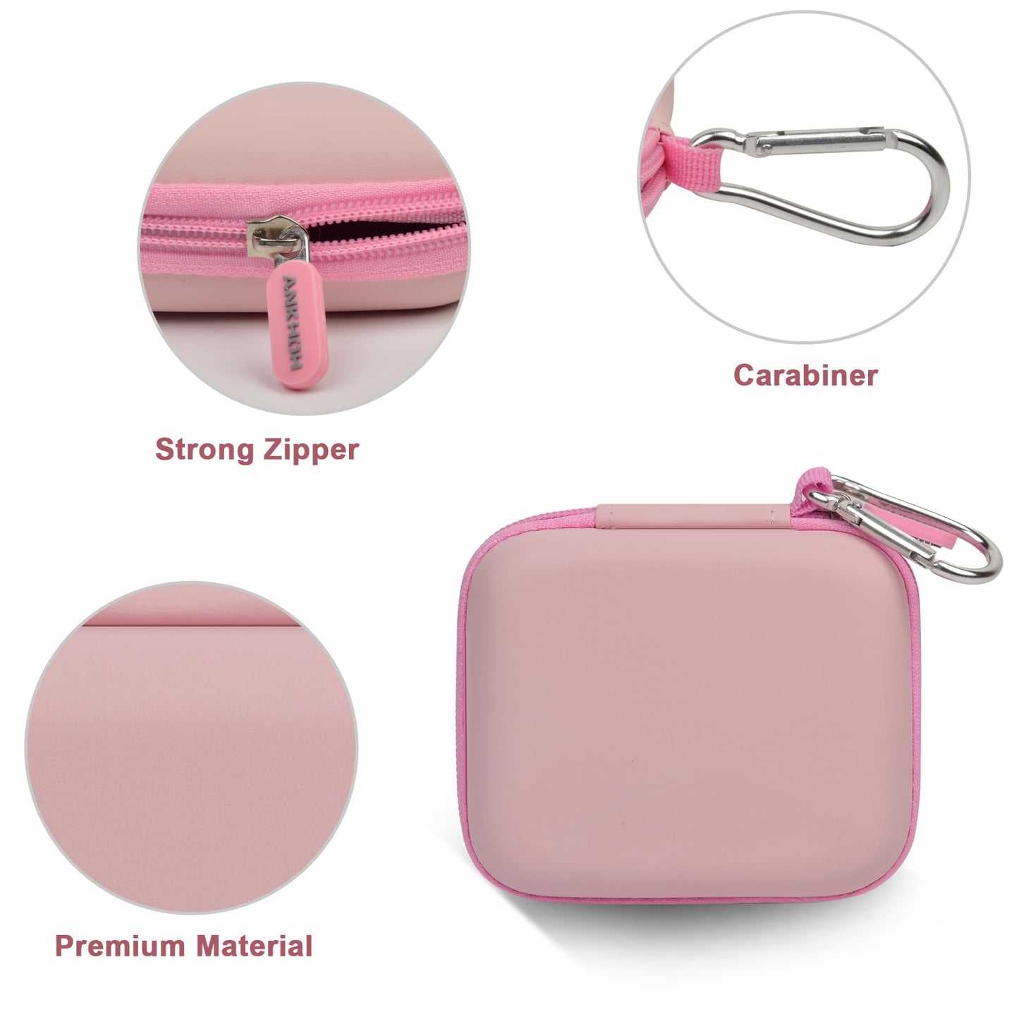 ANKHOH Case for Clutch Pro Portable Charger/iPhone/INIU/podoru/Anker MagGo/Anker Nano Magsafe/TRKOY/Anker 621/ golioklsy Power Bank Travel Storage for Battery Pack, USB Charging Cable(Box Only) Pink