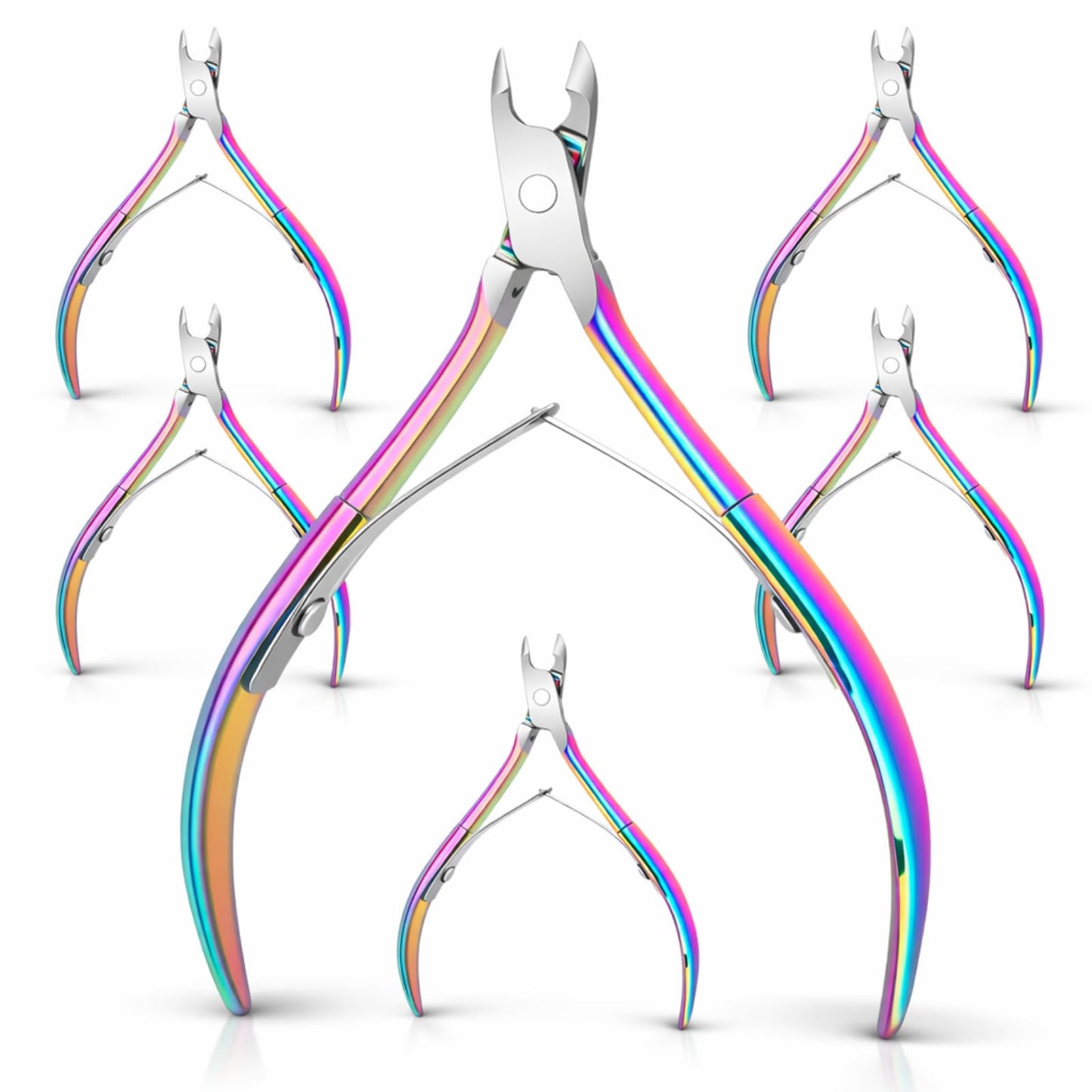 8 Pieces Cuticle Trimmer Stainless Steel Cuticle Nippers Pointed Blade Dead Skin Cutter Clipper Remover Scissors Manicure Tools for Fingernails and Toenails(Vivid Color)