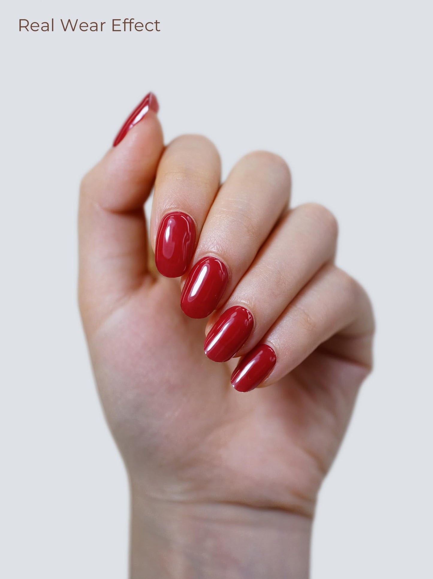 Beaolata Real Gel Nail Strips (No UV Light Needed) - 44Pcs Salon Quality Nail Stickers - Long Lasting Polish Wraps for Women, Easy Apply & Remove (Berry Pink)