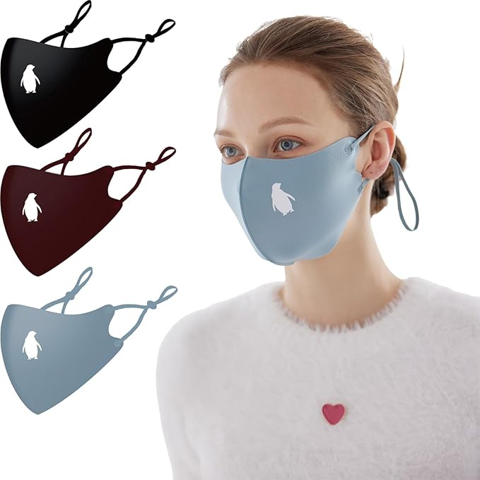 BBN Reusable Sunscreen Cloth Face Mask: 3-Pack Washable Cover for Summer Outdoor Use - Adjustable for Women & Teens