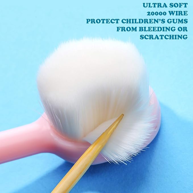 6 Pieces Kids Extra Soft Nano Toothbrush Children Bristles Children Micro Nano Manual Toothbrush Set with 20000 Bristles for Age 3and Above Boys Girls Gum Protecting Cleaning(Cute Style)
