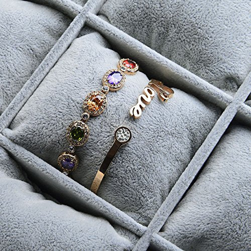 Oirlv Premium Velvet 12 Grid Jewelry Organizer Tray with Removable Pillow Watch Organizer Jewelry Tray Bracelet Bangle Watch Display Holder - size: 12 Grid Tray with Pillow