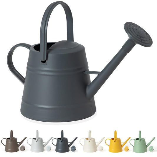 1 Gallon Watering Can for Plants, Watering Cans for Indoor&Outdoor Gardening, Water Can with Ergonomic Movable Handle (Dark Grey)