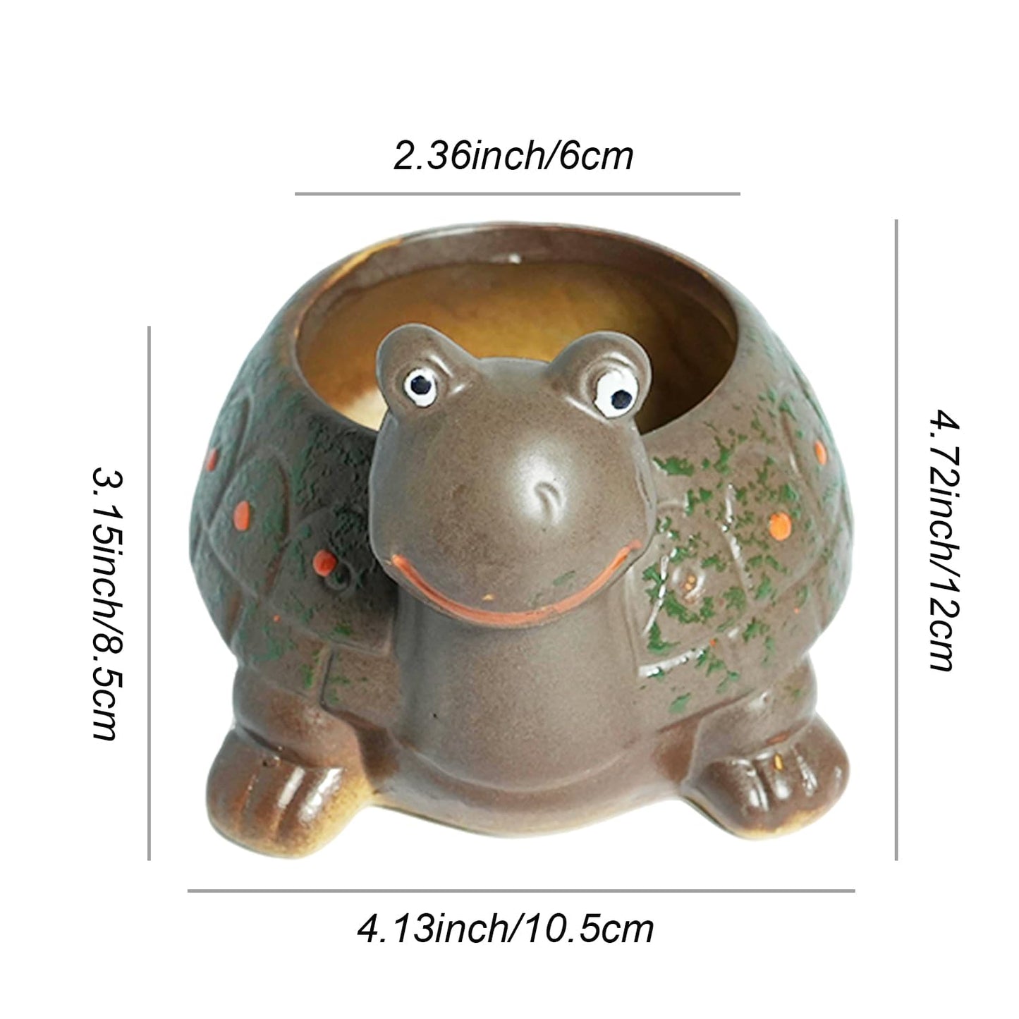 LLYSTTDS Turtle Plant Pot Animal Garden Pots Ceramics Succulent Planter Tabletop Decorations for Home Office Desk Mini Ornament（Does not Contain Plants）
