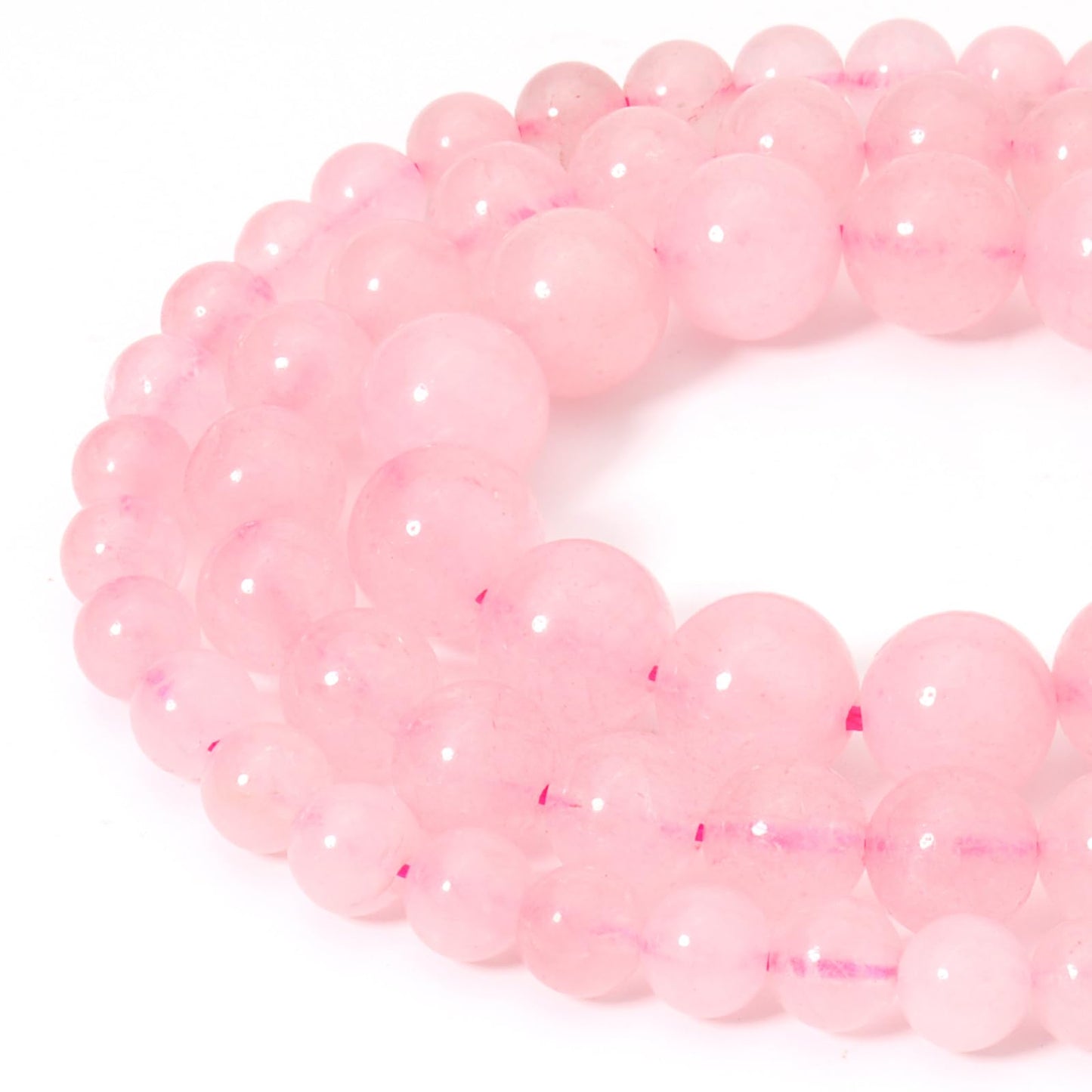 Siomia 45pcs 8mm Natural Rose Quartz Gemstone Beads Energy Healing Crystal Round Loose Stone Beads for Jewelry Making, DIY Bracelets Necklaces