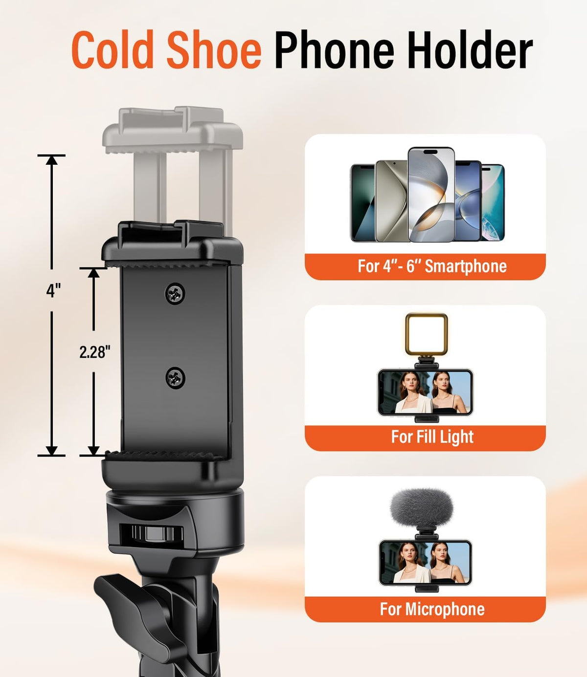 Phone Tripod, 86" Tall Tripod Stand with Gooseneck, Remote and Phone Holder, Suitable for Recording Fitness Vlog Watching Cooking, Compatible with Smartphone, Camera