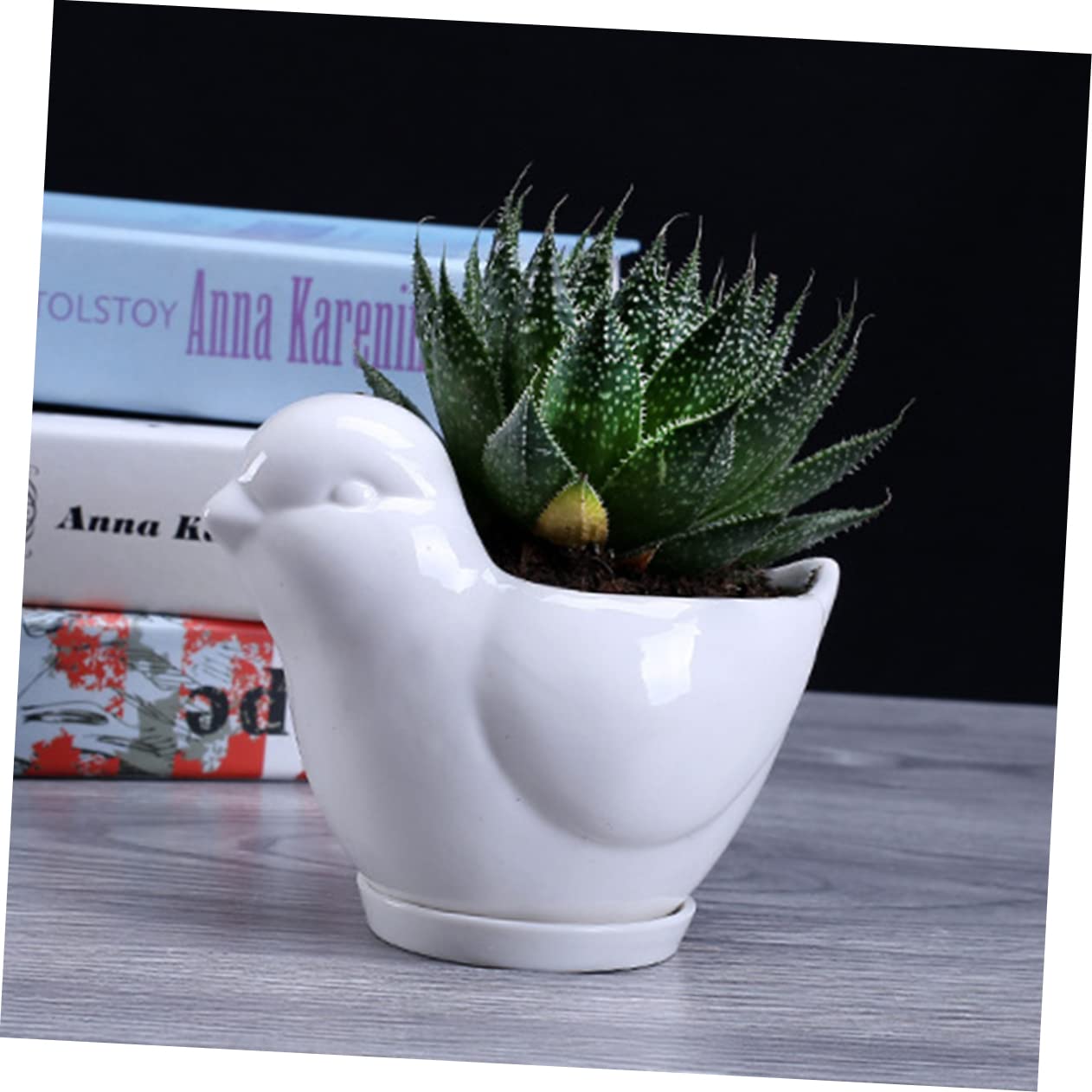 Toddmomy 1pc Ceramic Bird Shape Flower Pot Succulent Plant Pot Desktop Decor Home Office Garden Fairy Garden Accessories