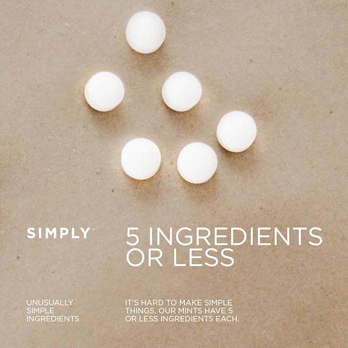 SIMPLY Mints | Lemon Breath Mints | Pack of Six (180 Pieces Total) | Zesty & Refreshing + Aspartame-Free + Vegan + non-GMO