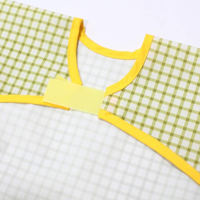 Short Sleeve Waterproof Bib for Toddlers – Easy Clean Feeding Apron for Mealtime, Daycare, Self-Feeding, Lightweight
