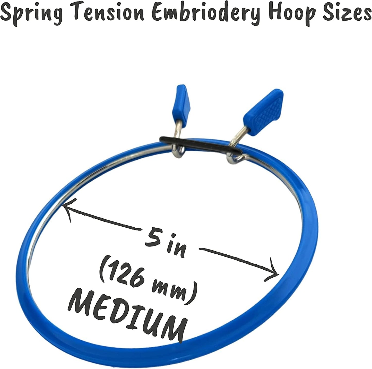 Nurge Premium Quality, Metal Spring Tension Embroidery Hoops, Cross Stich Hoop, Darning Hoops, Embroidery Tension Shed (Blue, Siz Mix)