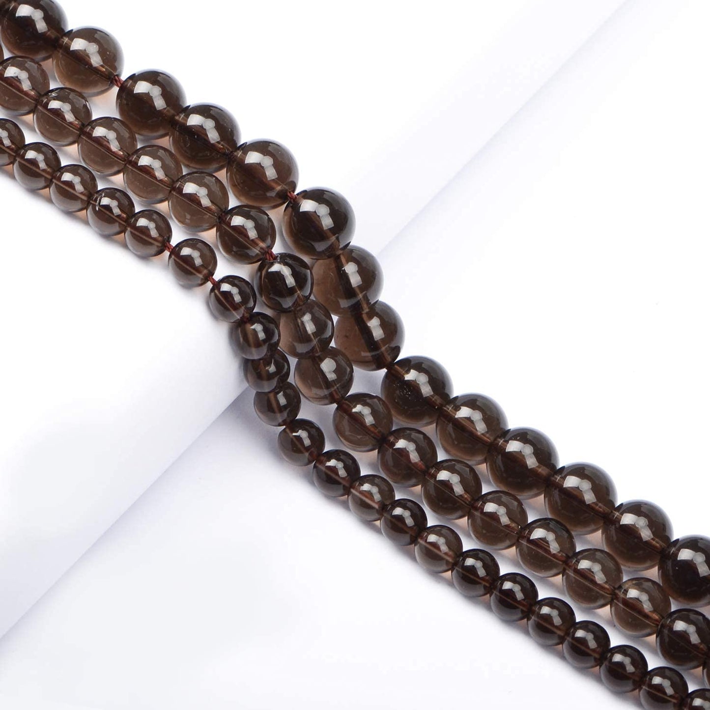 AD Beads Natural Gemstone Round Loose Beads 15" for Bracelet Necklace Earrings Jwelery Making Crafts DIY (10mm, Smoky Quartz)