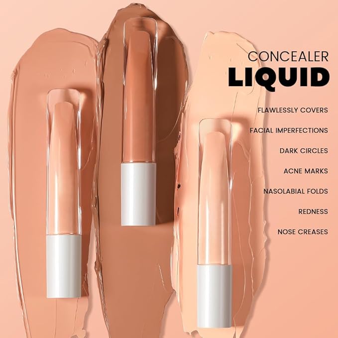 Kaely Liquid Concealer for Older Women, Under Eye Brightener Full Coverage Concealer for Dark Circles, Color Correcting Foundation Face Makeup Waterproof, Vegan & Cruelty-Free, 02 Light Buff