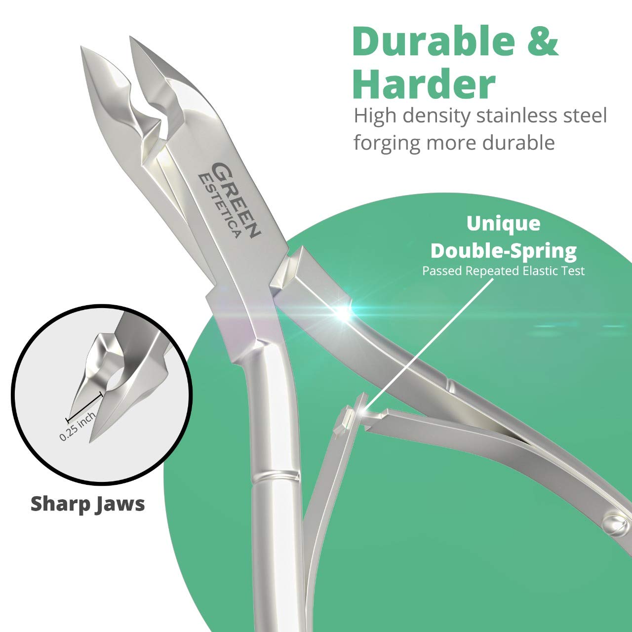 Professional Cuticle Trimmer & Premium Cuticle Nipper with Non-Slip Grip Handle– Stainless Steel Sharp Blades, Double Spring Manicure Pedicure Tools for Home & Salon Care (Black/Red & Silver)