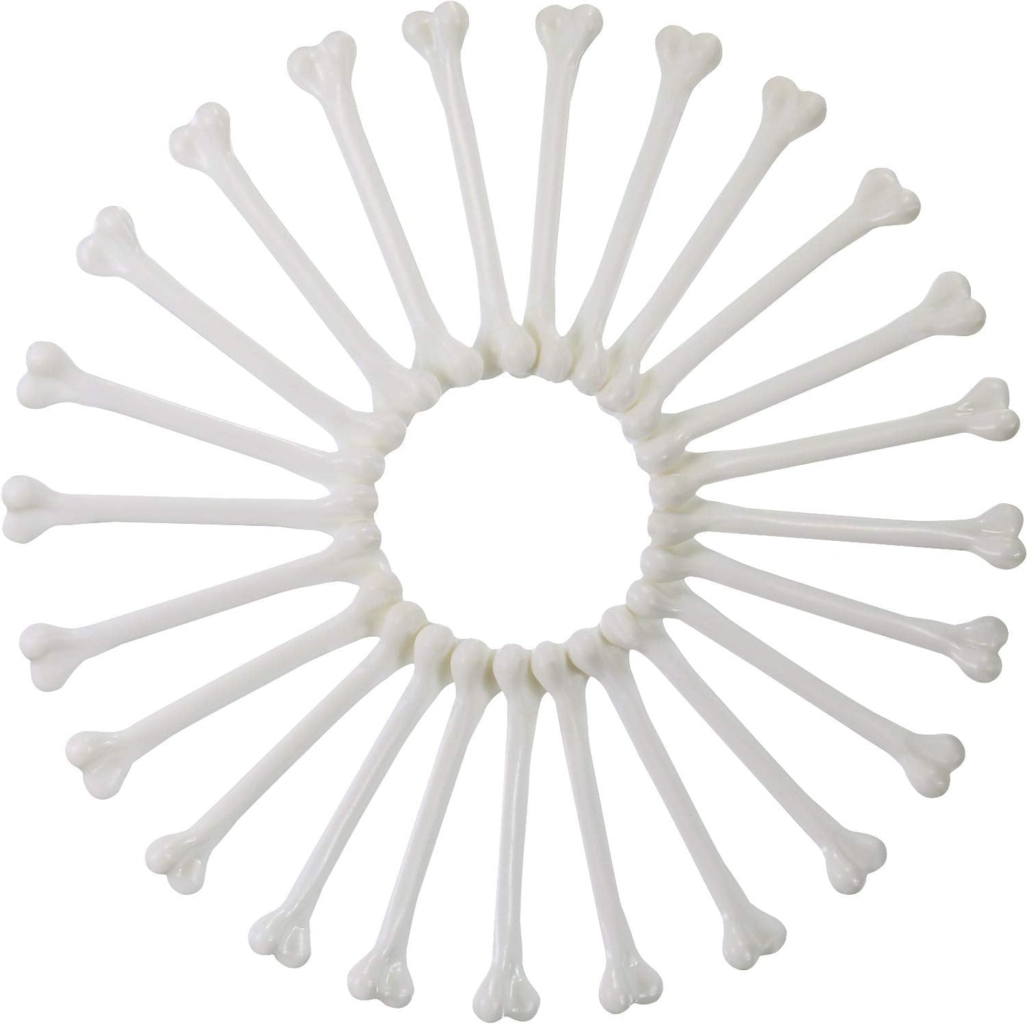 Zonon 24 Pcs Plastic Bones Halloween Mini Plastic Skeleton Bones White Halloween Simulative Human Costume Bone for Party Favor Decoration Supplies Accessories
