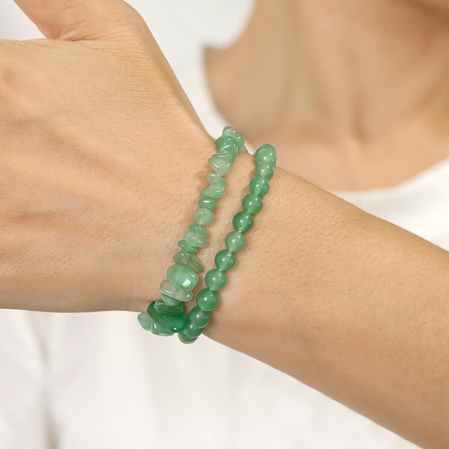 2Pcs Amazonite Bracelet for Women Dainty Handmade Adjustable Amazonite Beaded Bracelet Gemstone Bracelets Healing Crystal Bracelet Amazonite Jewelry for Women Men