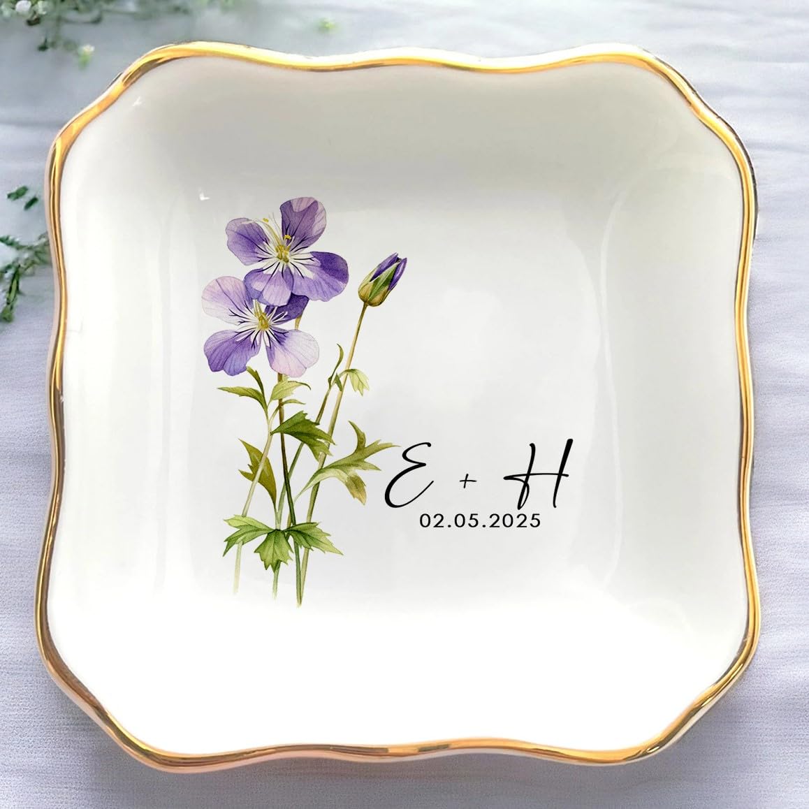 Anniversaree Custom Couple Portrait Polaroid Photo Ring Dish, Personalized Picture Jewelry Holder, Engagement Ring Dish, Wedding Trinket Tray Keepsake Valentines Gift for Her Him Wife Husband