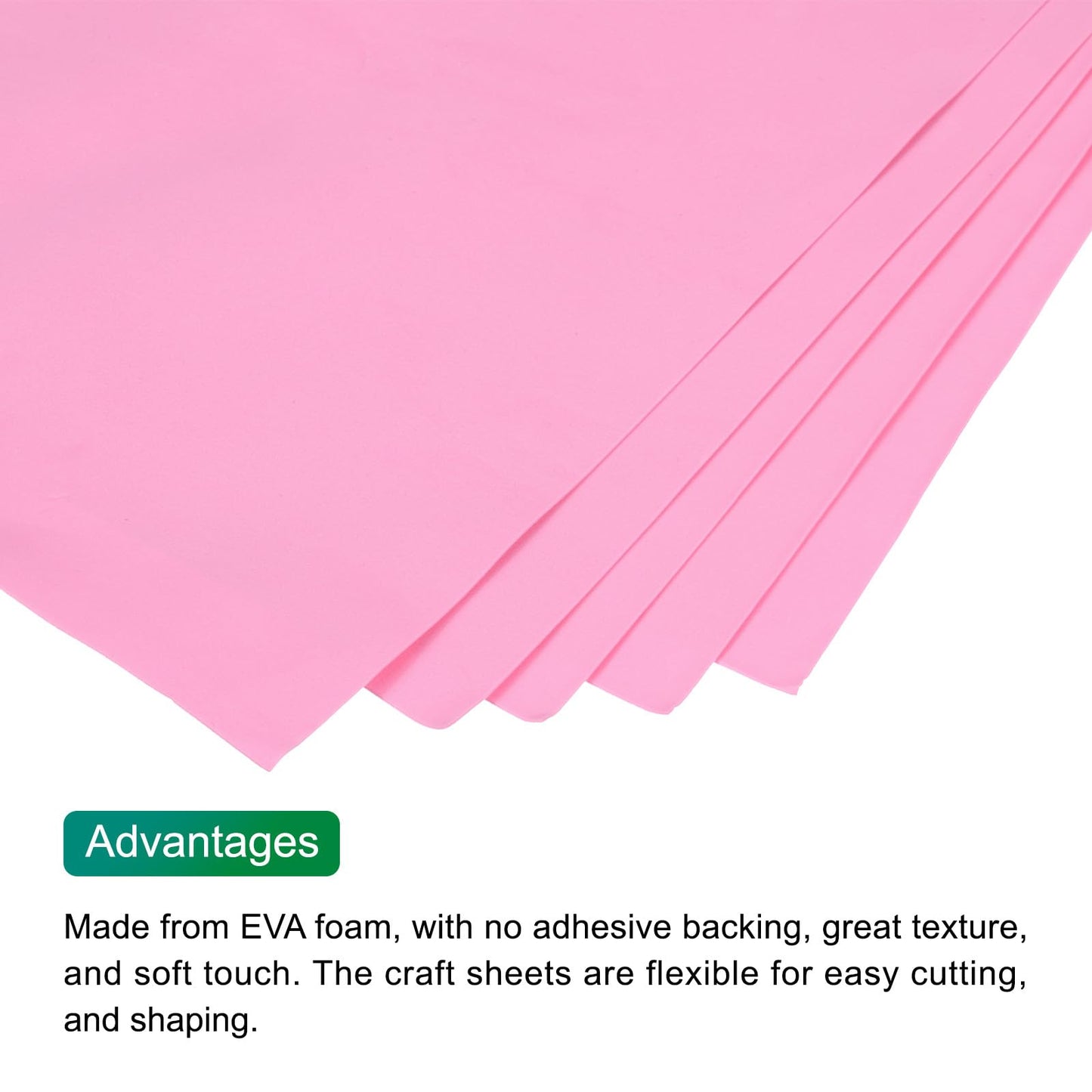 MECCANIXITY EVA Foam Sheets Pink 35.4 Inch x 19.7 Inch 1mm Thick Crafts Foam EVA Sheets for Costumes, Arts and Crafts Projects Pack of 10