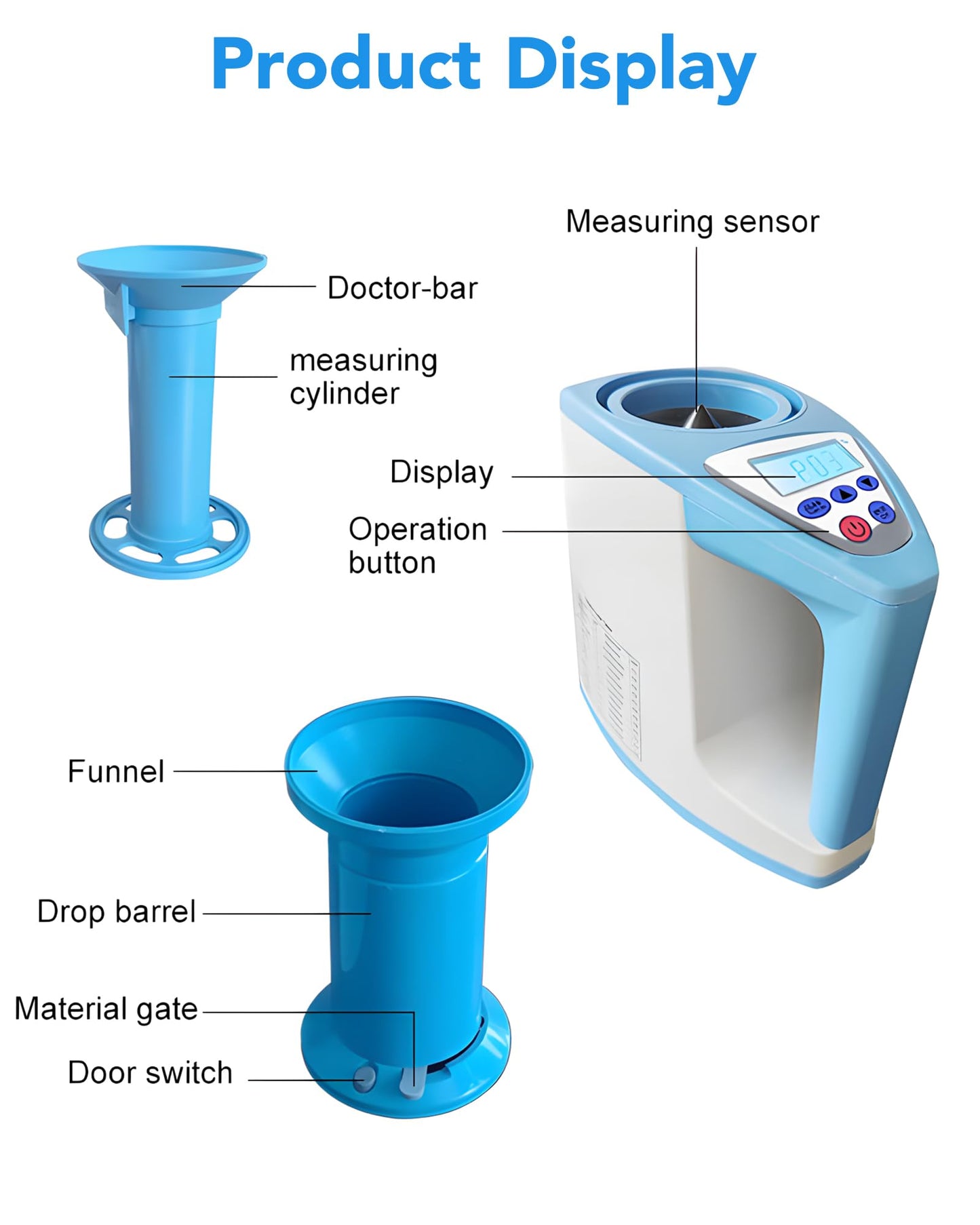 Digital Grain Moisture Meter, Accurate Moisture Testing for Wheat, Corn, Rice for 24 Kinds of Grains, Quick Reading with LCD Display, Multi-point calibration & error correction for Agricultural Use