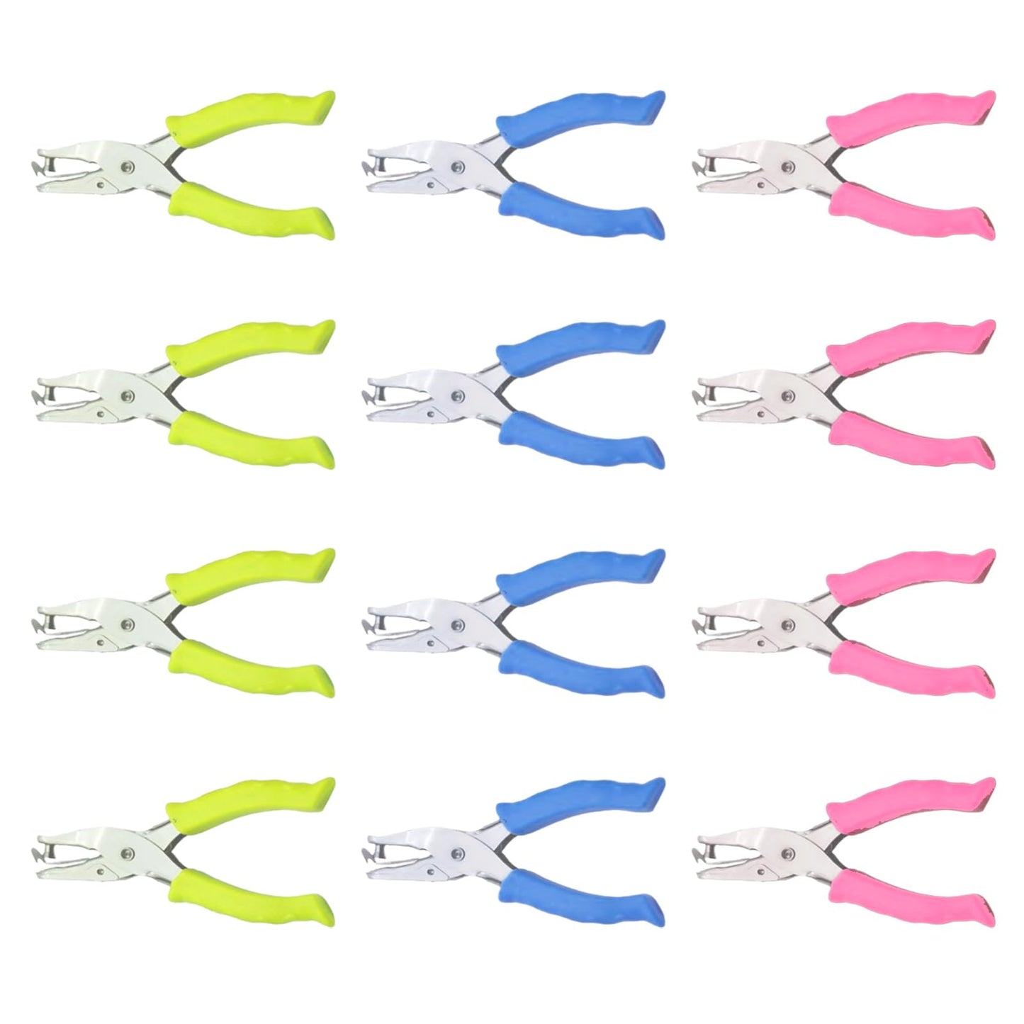Hyuetrsa 12 Pcs Single Hole Puncher, 1/4 Inch Metal Handheld Hole Punch with Soft Grip, Circle Shape Single Hole Puncher for Craft Paper Labels Greeting Cards Notebook(Multicolor)