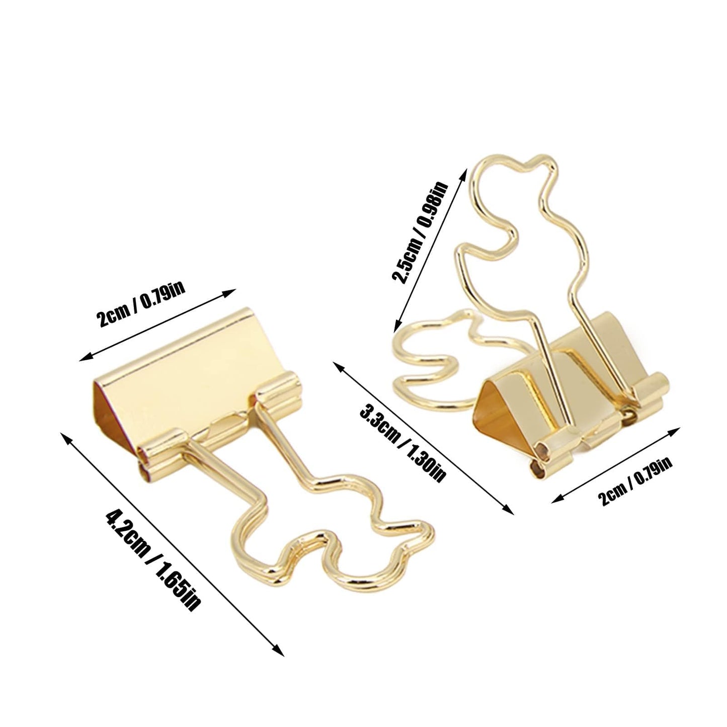 Mini Binder Clips, 20PCS Gold Binder Paper Clips Small Decorative Binder Clips Duck Shaped Binderclips with Storage Box for Planner, Office Desk Supplies