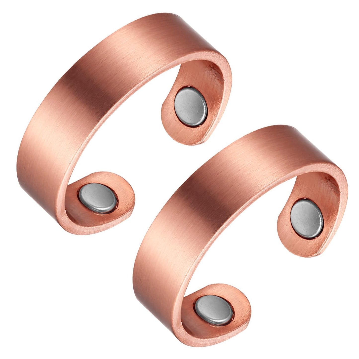 BioMag Magnetic Rings, Pure Copper Rings for Men Women, Adjustable Fingers Thumb Ring Jewelry Gift (Copper A-2Pcs)
