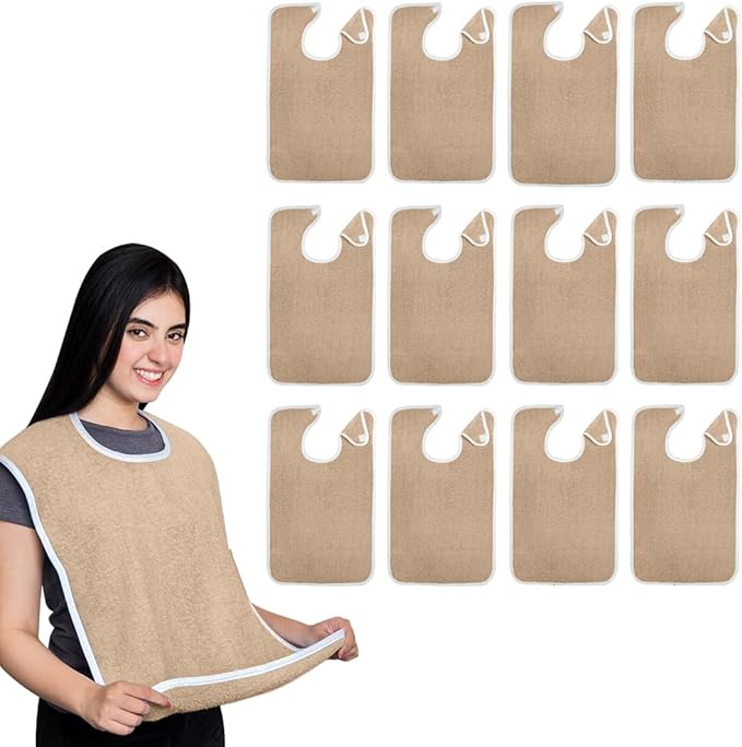 Avalon Towels Adult Bibs for Women 100% Cotton Bib for Adults for Eating - Terry Cloth Adult Bibs for Men Clothing Protectors