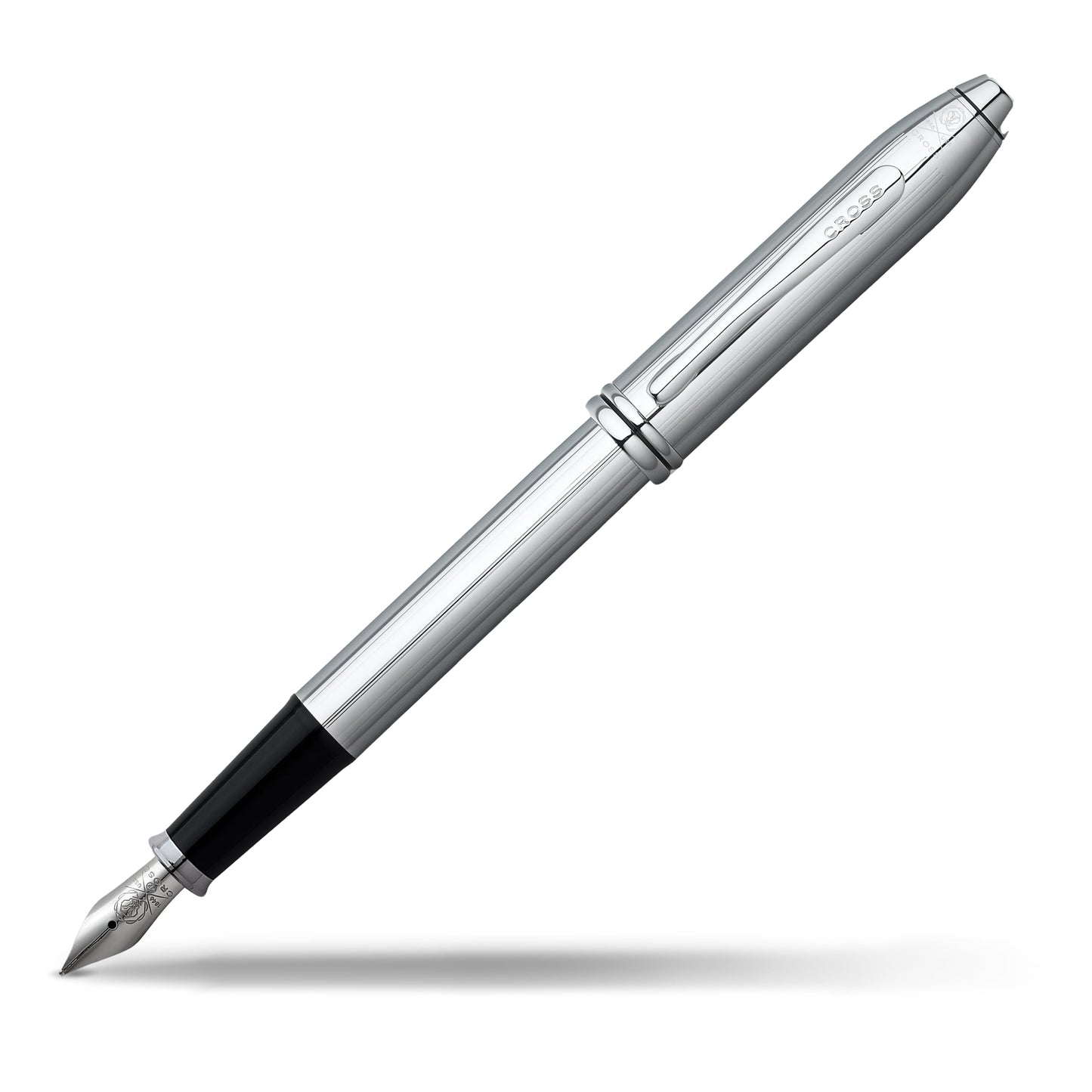 Cross Townsend Refillable Fountain Presented in a Luxury Gift Box - Medium Point, Black Ink, Lustrous Chrome