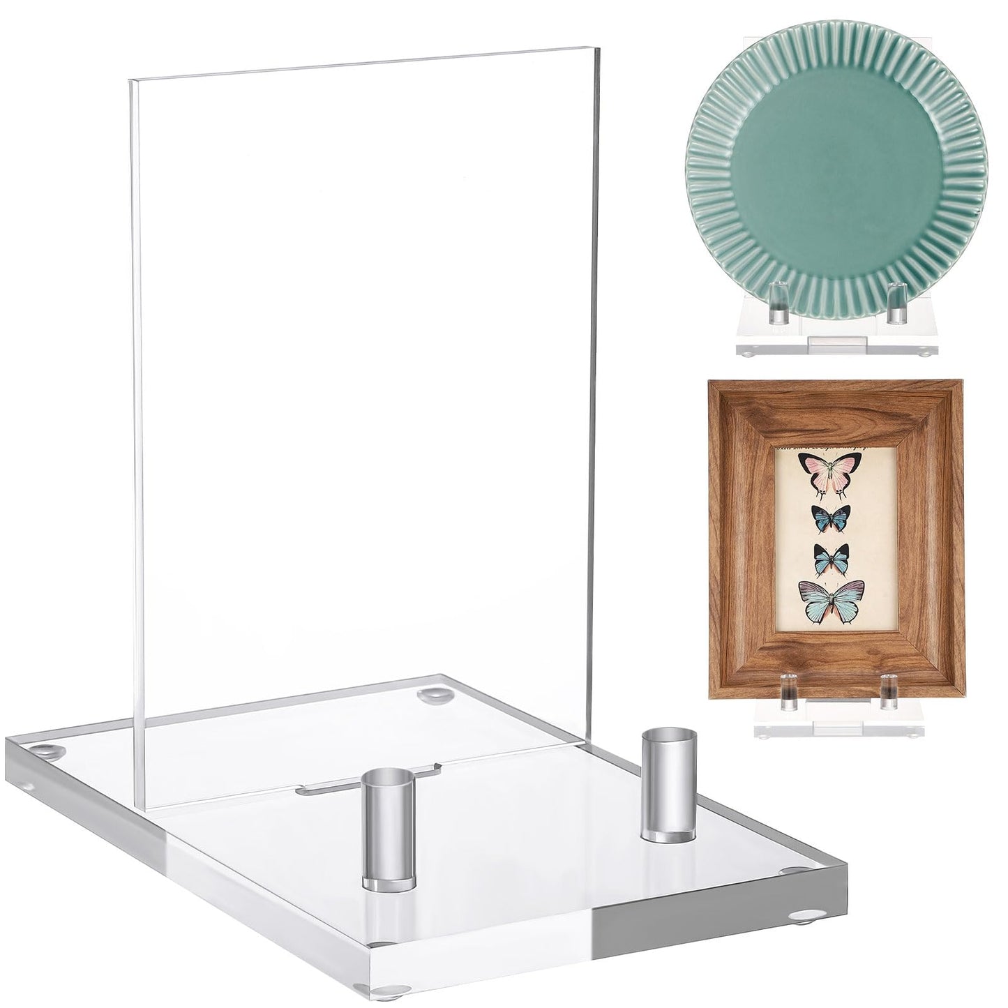 Yousoontic Acrylic Book Display Stand Clear Easel Plate Stand for Displaying Books, Picture, Notebooks, Platter, Photo, Artworks(4 x 6 x 6 Inch)