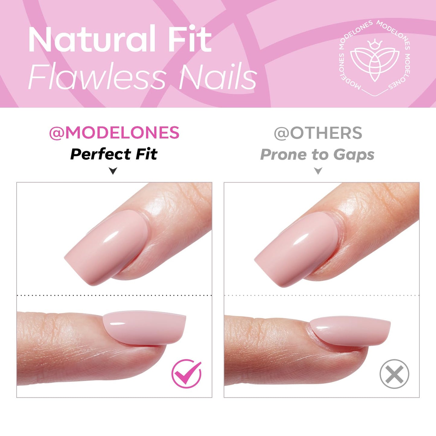 Modelones Extra Short Press on Nails, Plum Squoval Fake Nails, Reusable Nail Kit with Nail Glue Adhesive Tabs Mini Nail File, Nails Press Ons 32Pcs 16 Sizes, Spring Women Girl Gift