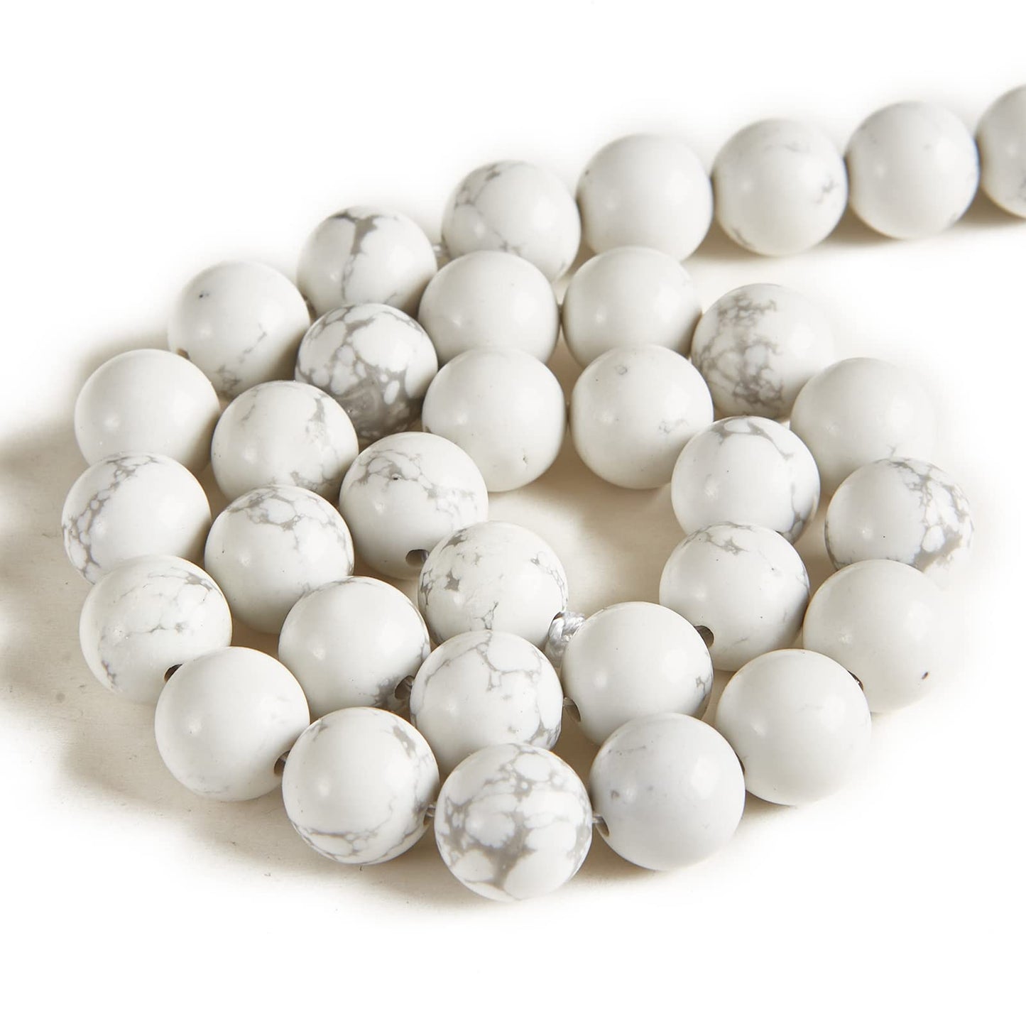 60pcs 6mm Howlite Beads Natural Gemstone Beads Round Loose Beads for Jewelry Making