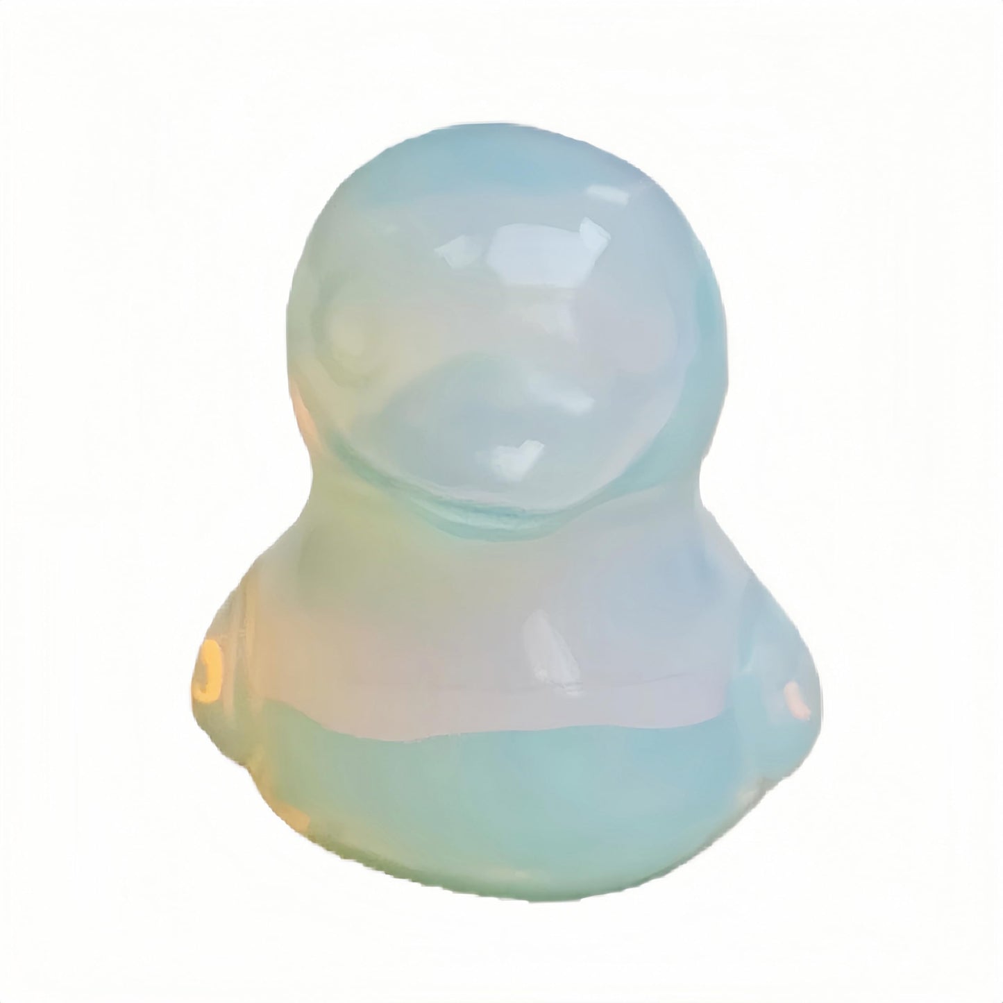 Bacatgem Synthetic Opalite Crystal Duck Carving Positive Energy Home Decoration Desk Decor,1.18 Inchs Crystal and Healing Stone Ornament