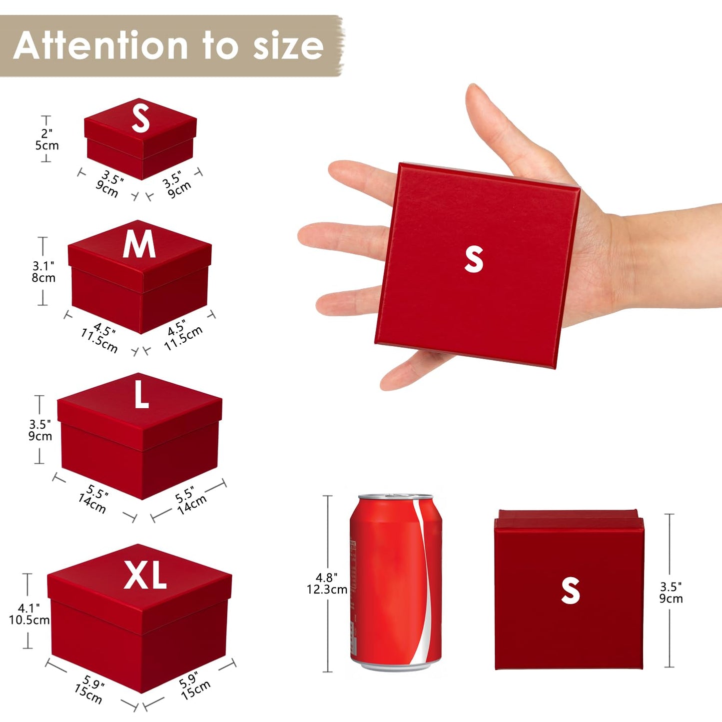 Oairse Gift Boxes for Presents Red Gift Boxes with Lids Nested Box with Lid 4 Packs Small Box Set for Bridesmaid, Proposal, Wedding, Birthday, Baby Showers