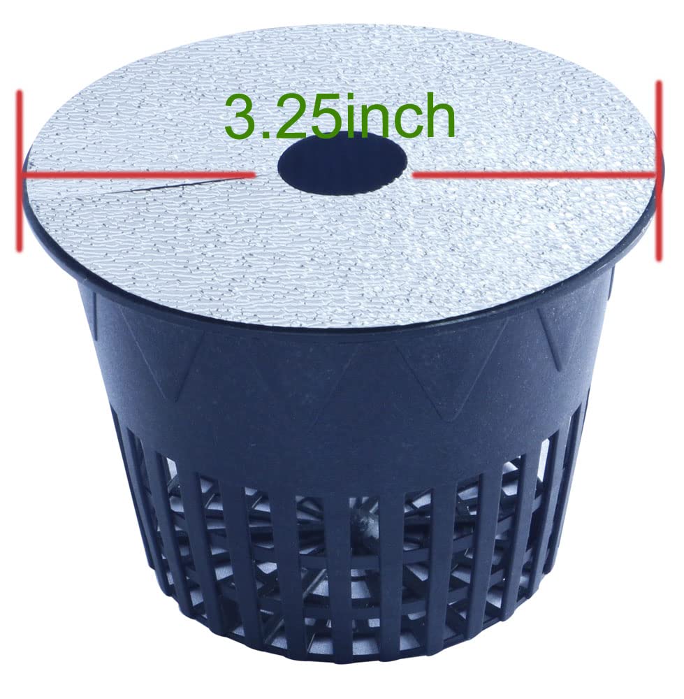 HORTIPOTS 3 inch Net Pot Mylar Reflective Block Covers for 3 inch Net Pot Top Lid (Pack of 100)