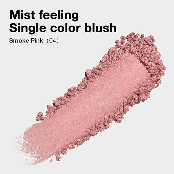 Single Dusty Rose Pink Matte Powder Blush Palette Face Makeup, Blush for Looks Younger Cheeks, Monochrome Cream Blushes Lightweight Long Lasting, Blush for Women All Skin Tones Paleta de, 04