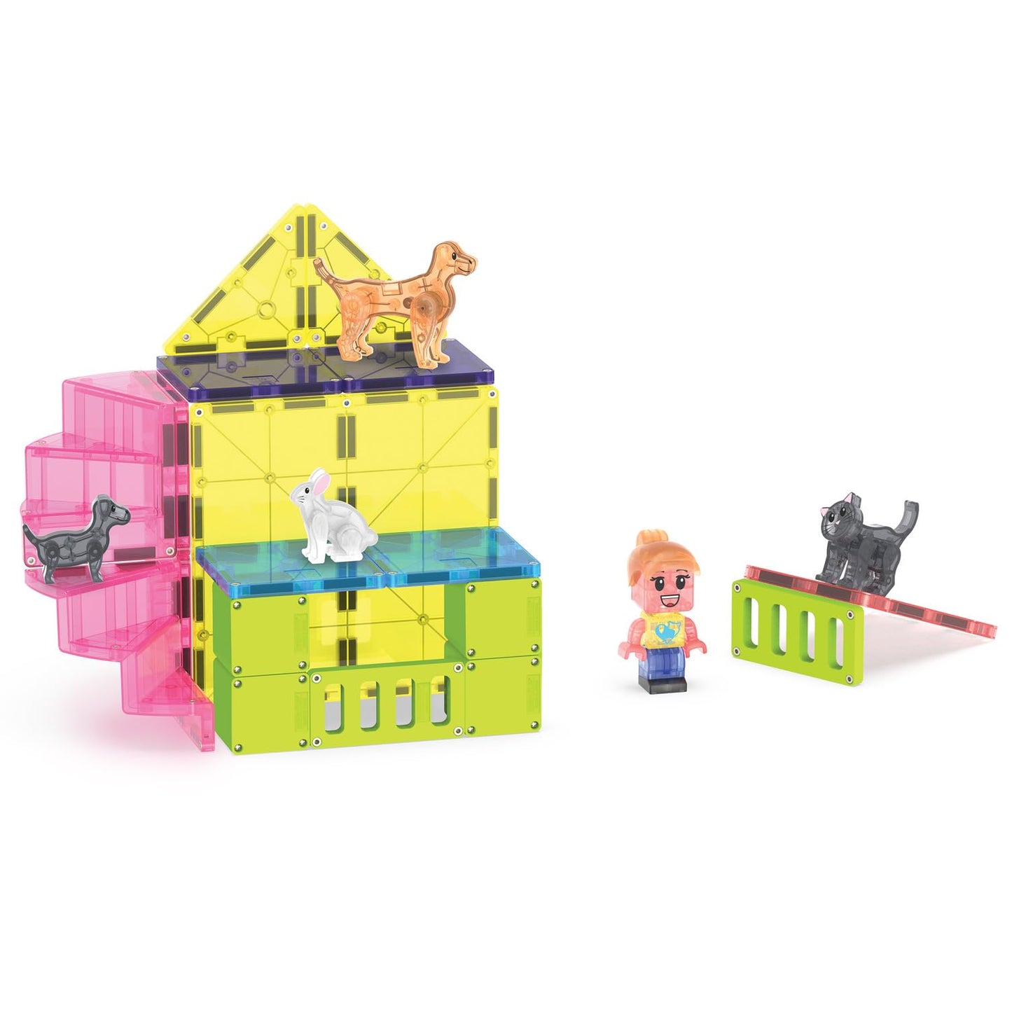 Magna-Tiles Pet Playhouse 50-Piece Magnetic Construction Set, The Original Magnetic Building Brand