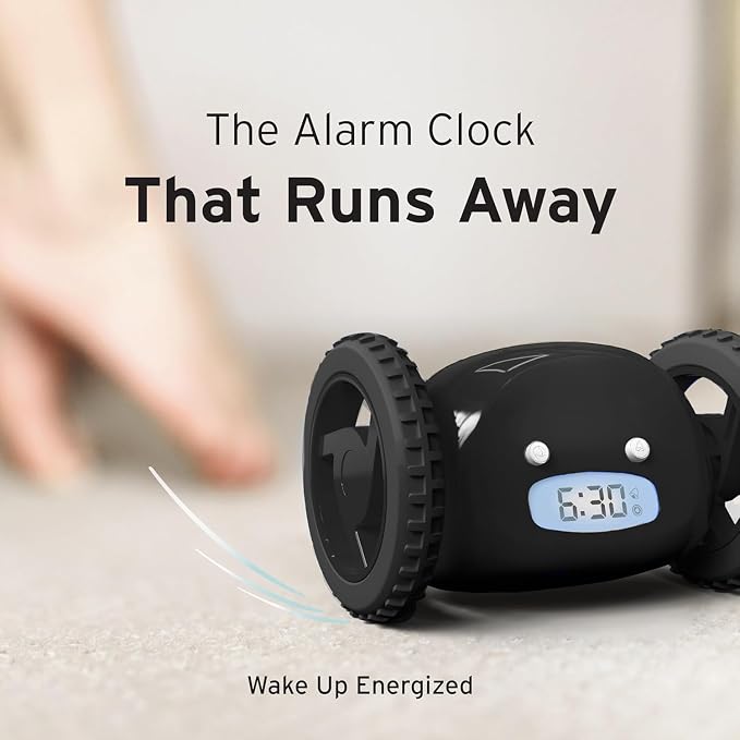 CLOCKY Alarm Clock on Wheels – Loud Rolling Alarm Clock for Heavy Sleepers
