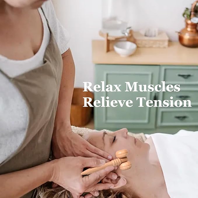 7-in-1 Wooden Facial Massage Tool Set,Face Sculpting Tool Skin Care Facial Muscle Relieving,Sculpt Jawline,Roller Tool Maderoterapia Kit for Relieving Fatigue