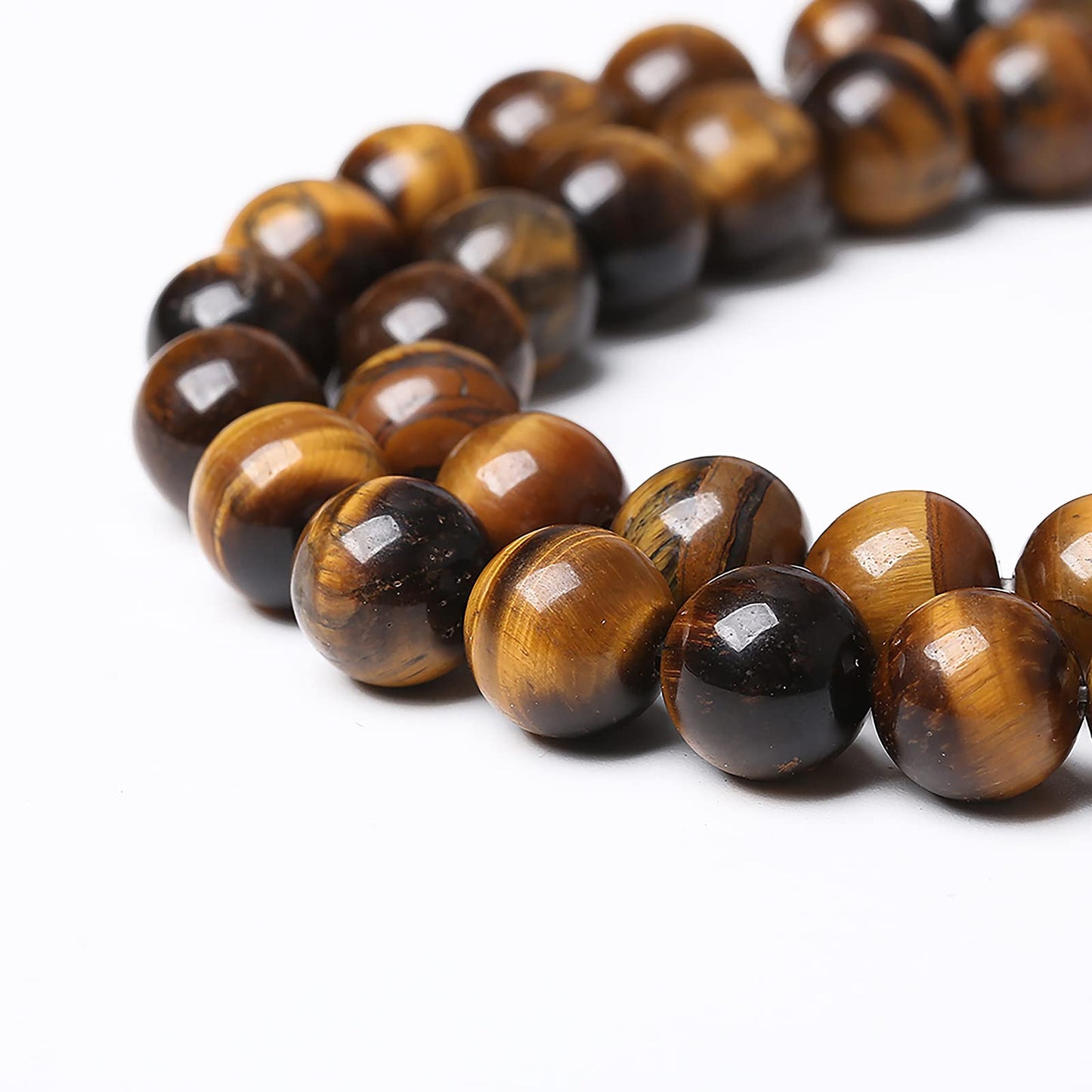 Natural Yellow Tiger Eye Stone Beads Semi Gemstone Round Loose Beads for Jewelry Making 8MM 45PCS 15" DIY Bracelet Necklace Earrings
