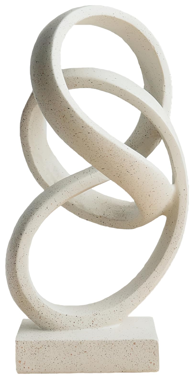 LAIKEARTS 10" Modern Abstract Ribbon Decorative Sculpture, Knot Sculptures,Home Decor,Coffee Table Statues,Dining Living Room Desk Decor（White）