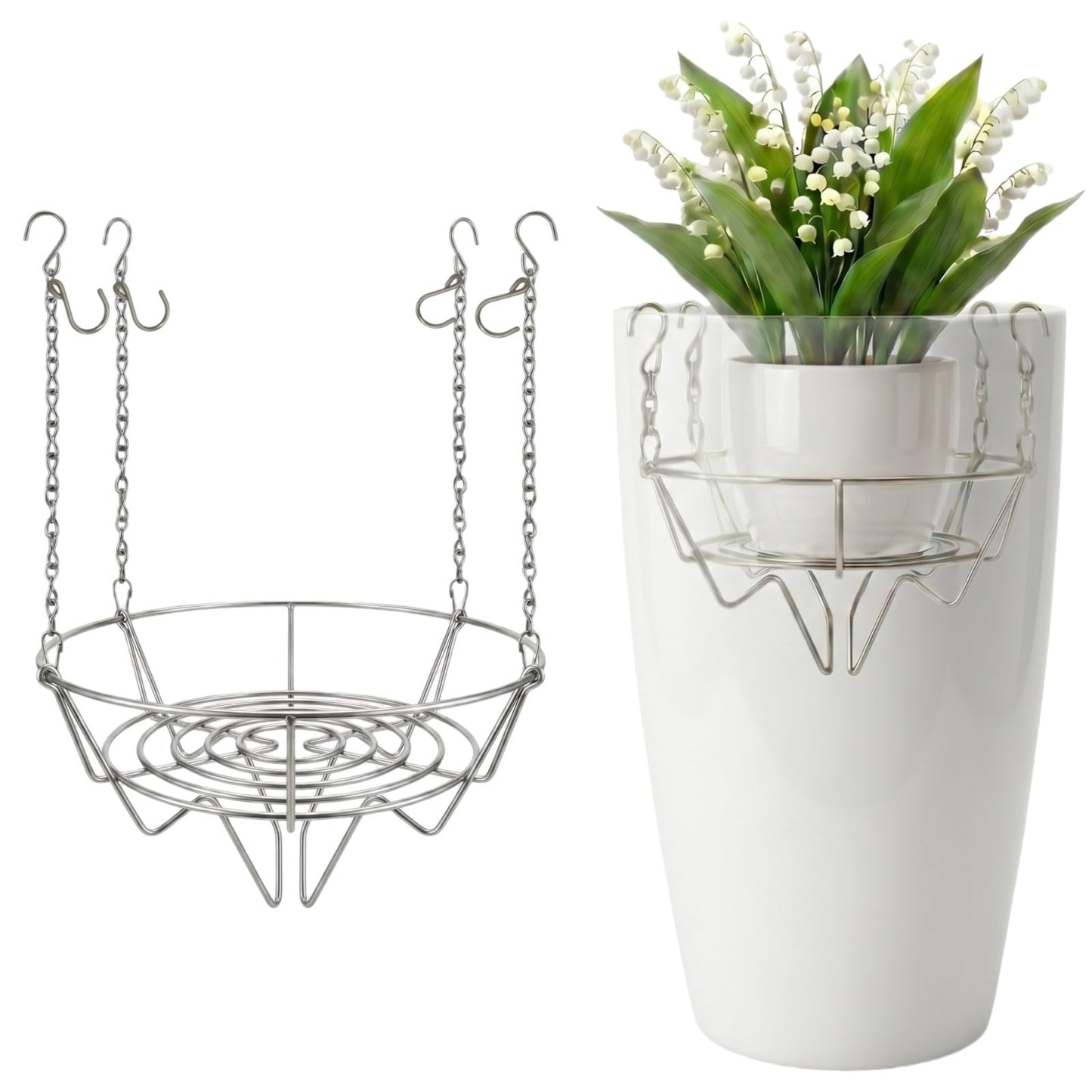 Planter Inserts for Large Pots Indoor Outdoor,304 Stainless Steel Plant Risers for Inside Pots, Height Adjustable Plant Inserts & Pot Risers for Cylindrical & Slightly Tapered Tall Planter(12-15'' Openning)