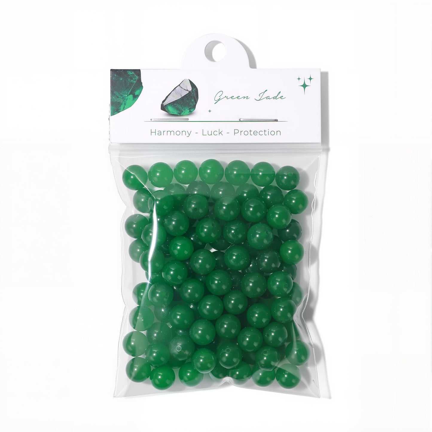 Raicegs 100pcs 8mm Green Jade Beads Natural Gemstone Beads Round Loose Beads for Jewelry Making DIY Bracelets Necklace