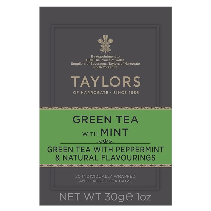 Taylors of Harrogate Green Tea with Mint, 20 Count (Pack of 1)