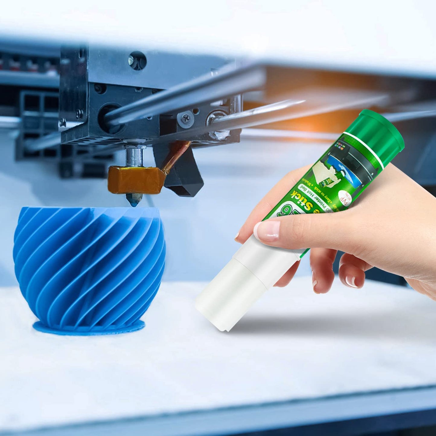 3D Printer Glue Sticks 6-Pack, 1.27oz Each, Strong First Layer Adhesion, Prevents Warping & Shifting, Fits Glass, PEI Sheet, Aluminum Build Plate, Fits PETG, PLA, TPU, ABS Filaments, Easy to Clean