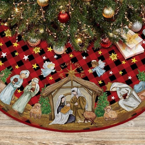Nativity HOLY Night Christmas Tree Skirt 36 Inches