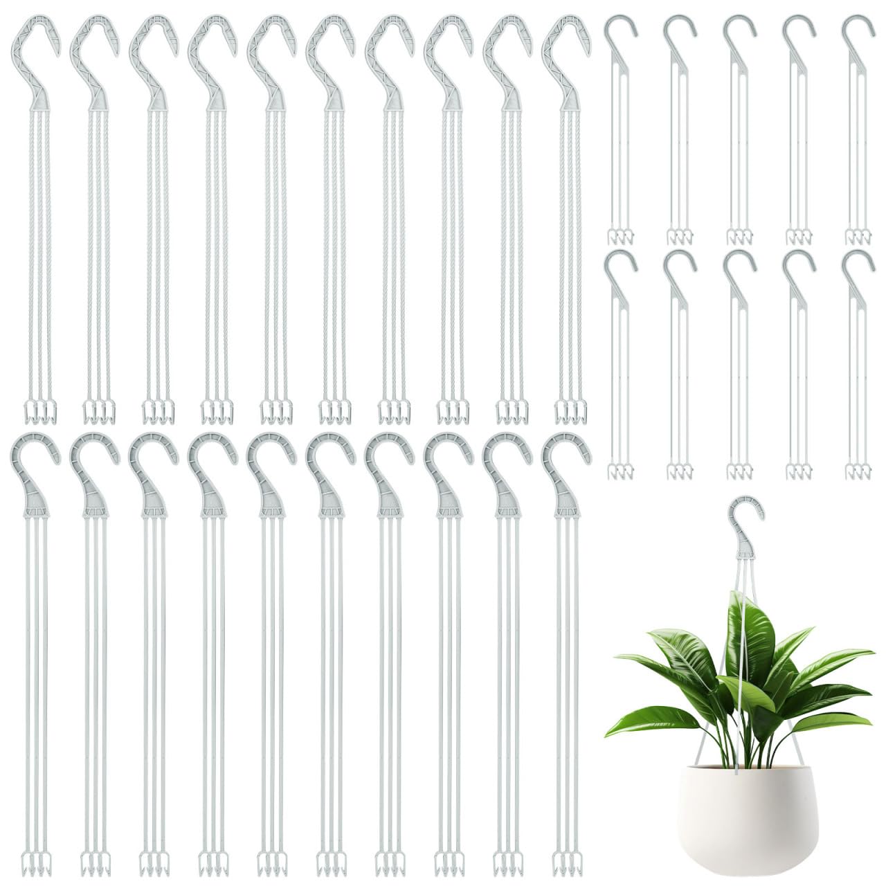 DOITOOL 30PCS Hanging Basket Chains 15.33''+14.15''+9.24Inch Plant Chains with Hooks Replacement Plant Hangers 3 Different Sizes Plastic Hangers for Hanging Baskets Bird Feeders,Planters,Lanterns